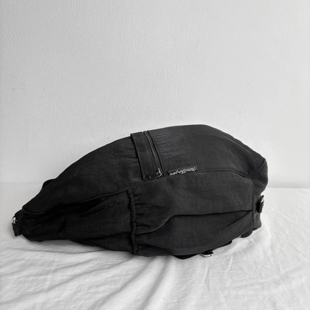 NORM THOMPSON LARGE Teardrop Black Nylon Sling Backpack Bag Unisex TRAVEL - Picture 11 of 13